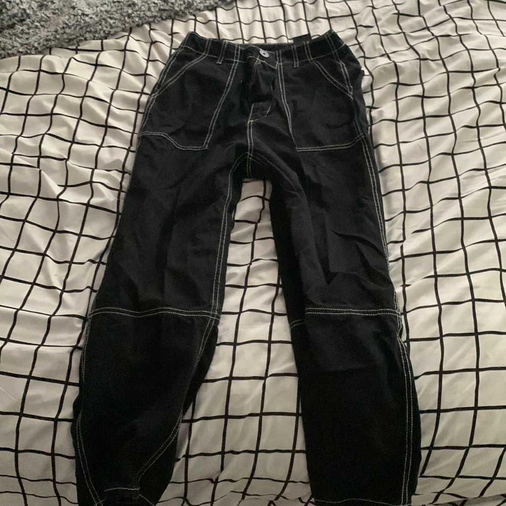 H&M black wide leg jeans, size small